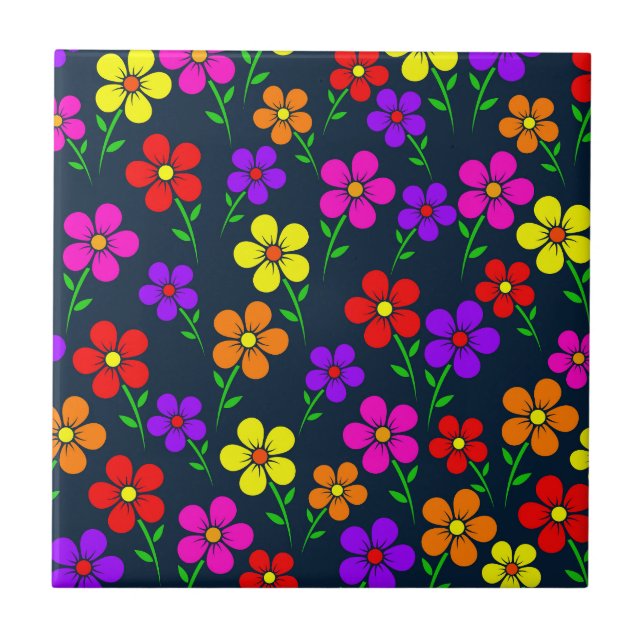 Flores Multicoloridas Padrão Floral (Frente)