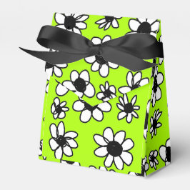 flores na caixa verde