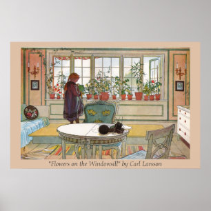 Flores no Impressão de Arte Carl Larsson