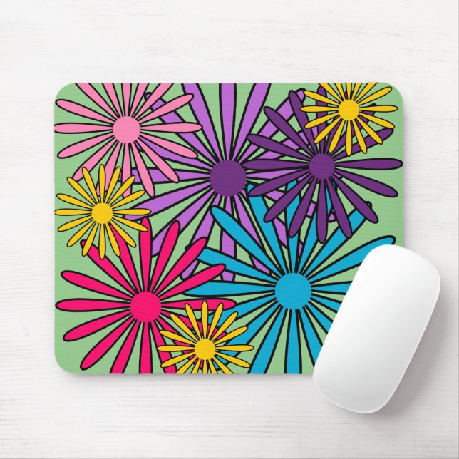 Flores no mouse pad (Com mouse)