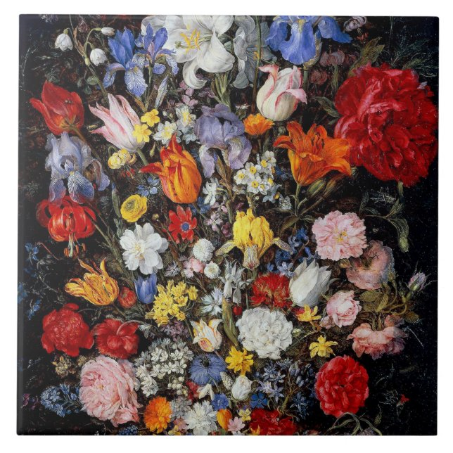 Flores no Navio de Madeira, Jan Brueghel, o Velho (Frente)