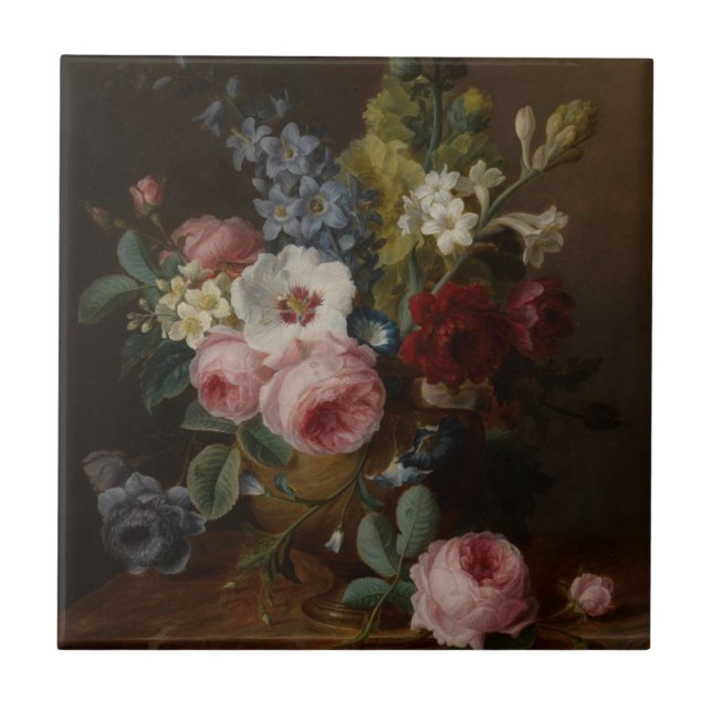 Flores num vaso num bordo de mármore (Frente)