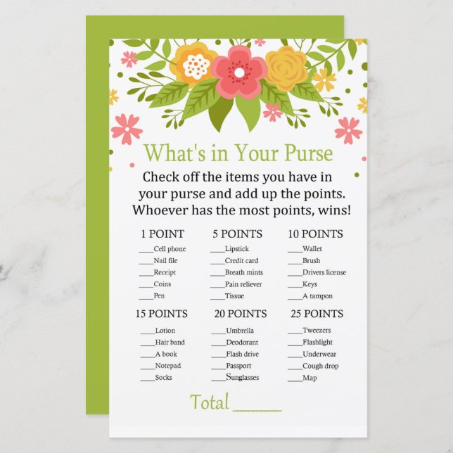 Flores O que há no seu jogo (Frente/Verso)