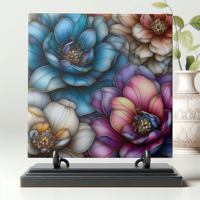 Flores Opulentes com Acentos Dourados Shimmering (Criador carregado)