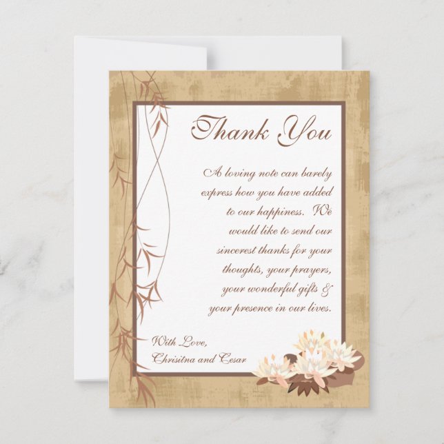 flores orientais dos cartões de agradecimentos 4x5 (Frente)