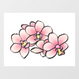 Flores Orquídeas Rosa Design de Aquarela