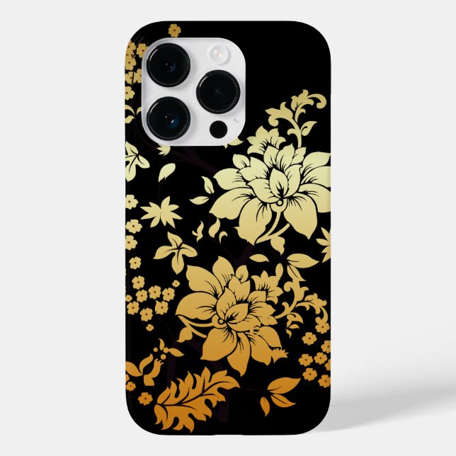 Flores Ouros orientais em preto (Verso)