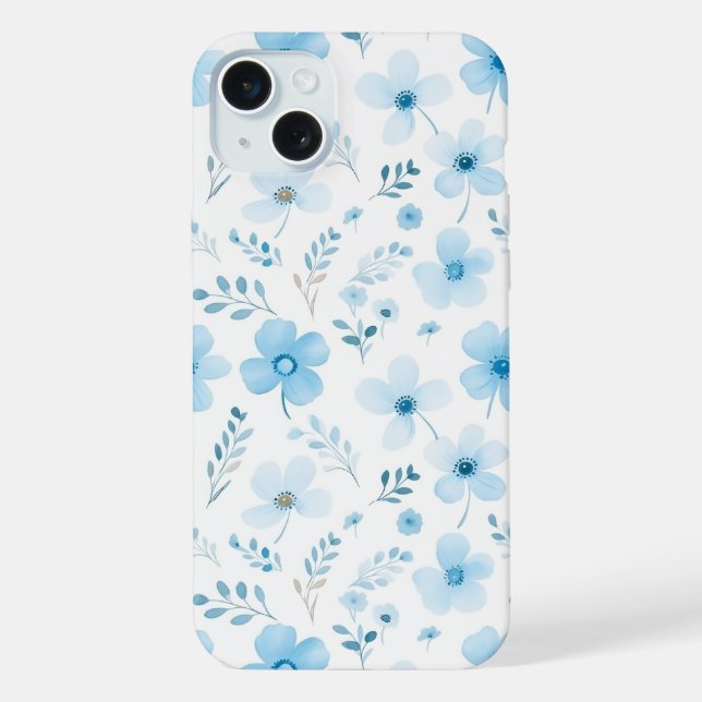 Flores-padrão Pastel Blue Boho (Verso)