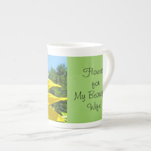 Flores para a minha bela esposa! canecas Girassóis