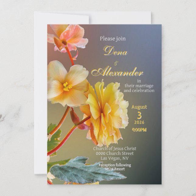 Flores para seu convite de casamento (Frente)