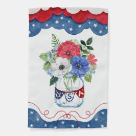 Flores Patrióticas Vermelhas, Brancas e Azuis em V
