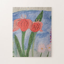 Flores Pelo Lago Jigsee Quebra-cabeça