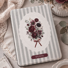 Flores personalizadas de burdundy profundo listras
