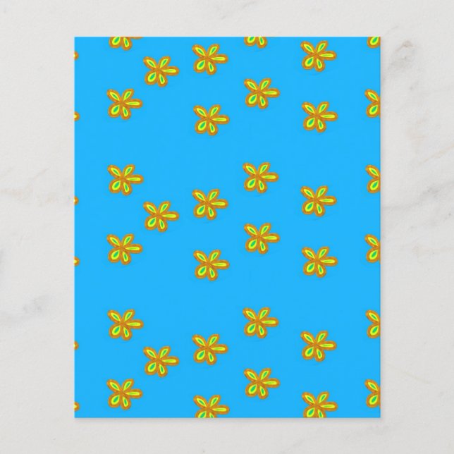 flores pintadas em azul (Frente)
