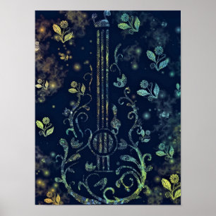 Flores, Poster de Arte de Violão