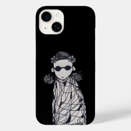 Flores pretas, brincos e óculos escuros