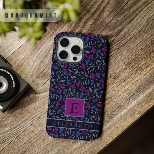 Flores Pretas Florais Azul Roxo Escuro Personalizá