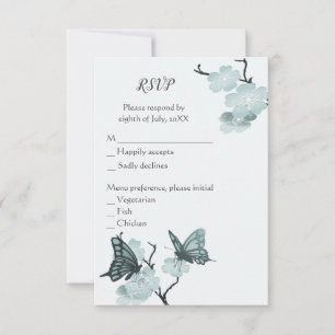 Flores Primavera azuis com Borboletas