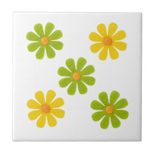 Flores primavera verdes e laranja para decoração d