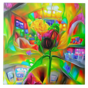 Flores Psicodélicas abstrato