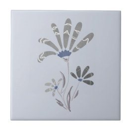 Flores Psicodélicas abstrato em Escala de Cinza