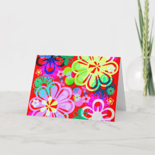 FLORES PSIQUEDÉLICAS CARTÕES "EU AMO VOCÊ"