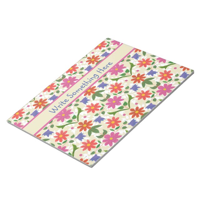 Flores quic, Bolinhas no Bloco de Notas Ecru ou Jo (Inclinado)