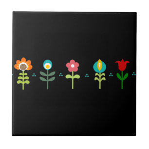 Flores retro-folhosas bonito
