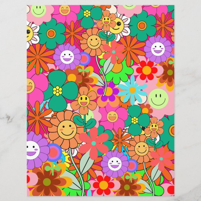Flores Retro Groovy Boho Hippie (Frente)