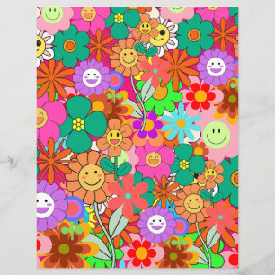 Flores Retro Groovy Boho Hippie