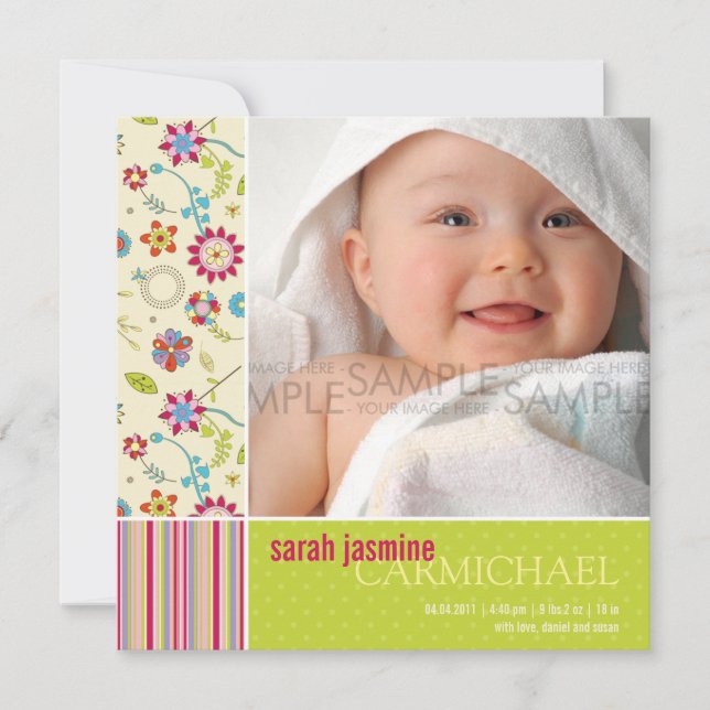 Flores Retroativas ・ Anúncio do Bebê (Frente)