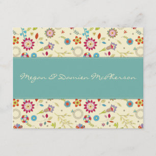 Flores retros · Cerceta · Cartões de