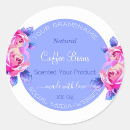Flores Rosa Azul Prata Etiquetas de embalagem do p