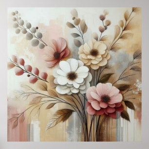 Flores Rosa-bege Moderno 27 Poster