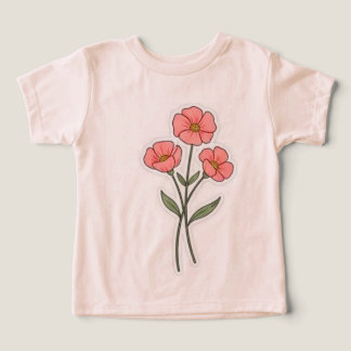 Flores Rosa Delicadas - Camiseta Minimalista
