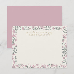 Flores rosa   do berçário do cartão