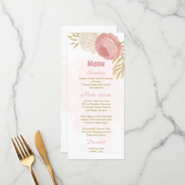 flores rosa e brancas menu de casamento botânico d