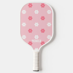 Flores Rosa e Branco Nome personalizado em letra c