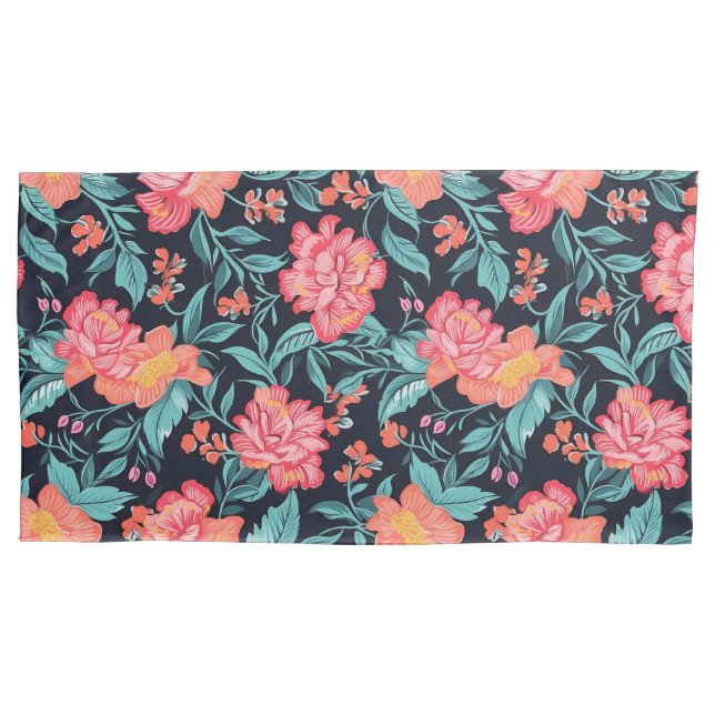 Flores rosa e coral (Frente-Esquerda)