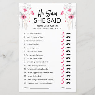 Flores Rosa, Ele Disse Que Ela Disse Jogo   Person