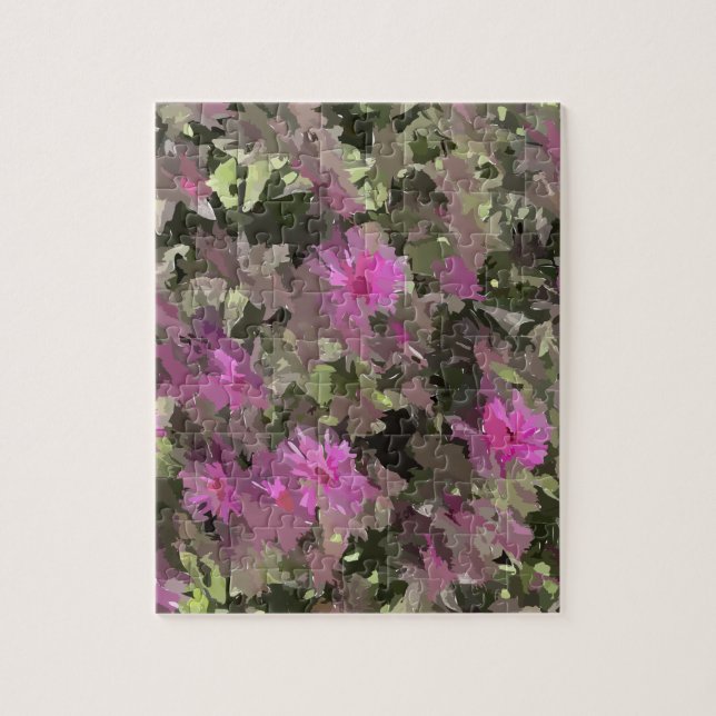 Flores Rosa Entre Quebra-cabeça Verde (Vertical)