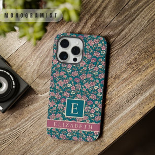 Flores Rosa Floral Verde Teal Personalizáveis