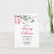 Flores Rosa Magnolia Nascendo Convite Natural