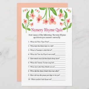 Flores Rosa Nursery Rhyme jogo de chá de fraldas d