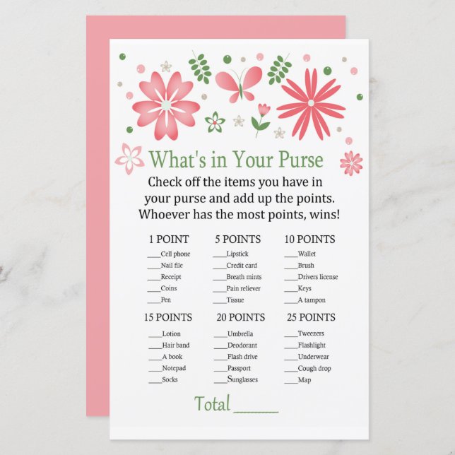 Flores Rosa O que há no seu jogo (Frente/Verso)