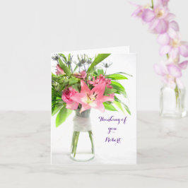 Flores Rosa Pensando em você Consiga um cartão log