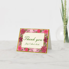Flores Rosa Personalizadas Cartas De Agradecimento