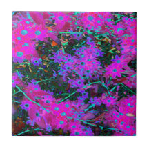 Flores Rosa Quente, Magenta e Azul Água Bonito