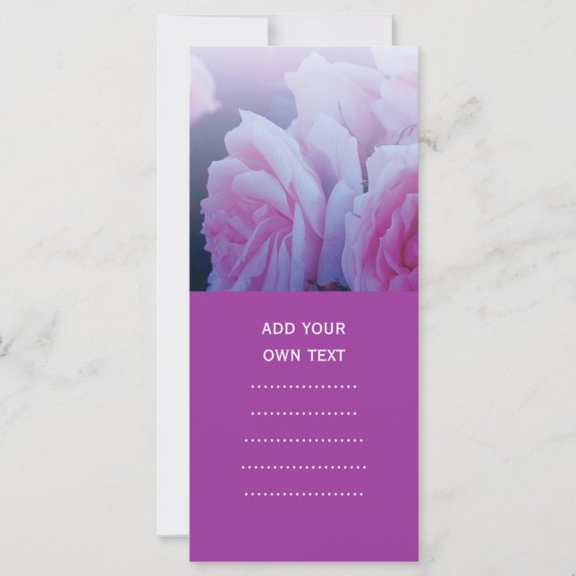 Flores rosa românticas cor-de-rosa (Frente)