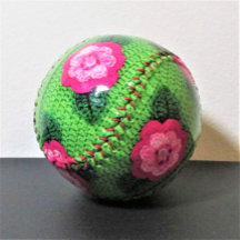 Flores Rosa Verde Natural Designer Crochet Impress